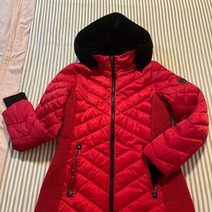 Nautica Red and Black Quilted Puffer Jacket